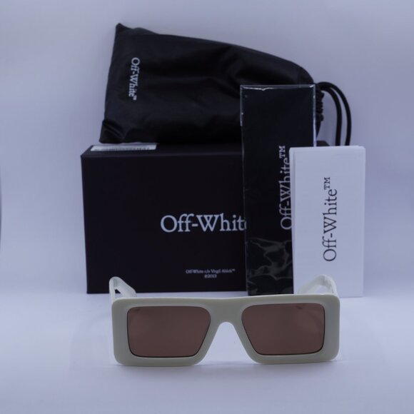 Off-White OERI140 TROY 0164 Rectangle Sunglasses – White/Brown main image 9